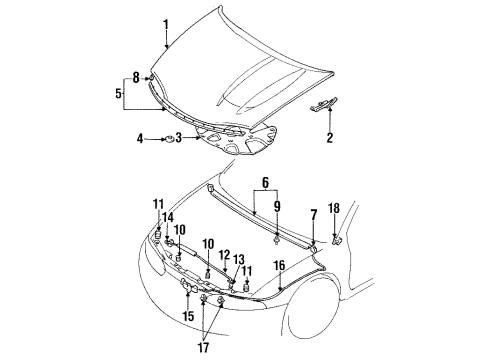 1997 Mitsubishi Eclipse Hood & Components