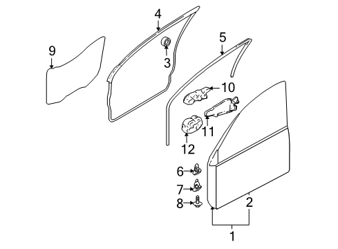 2004 Mitsubishi Lancer Door & Components