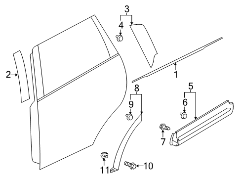 2022 Mitsubishi Eclipse Cross Exterior Trim - Rear Door