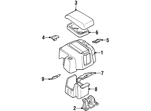 2000 Mitsubishi Montero Rear Console