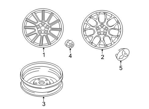 2010 Mitsubishi Lancer Wheel, Alloy Diagram for 4250A689