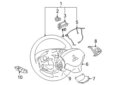 2012 Mitsubishi Outlander Steering Wheel & Trim