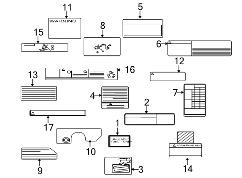2001 Mitsubishi Montero Information Labels