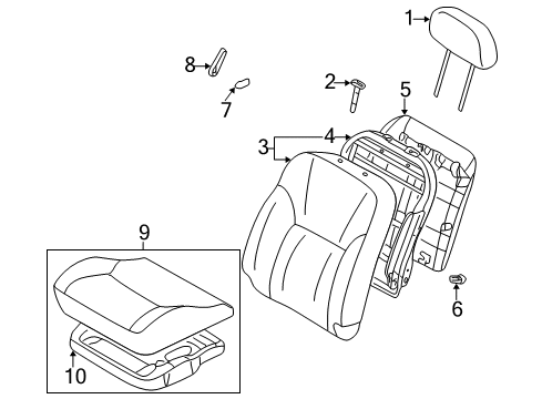 2004 Mitsubishi Eclipse Front Seat Components