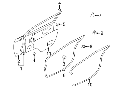 2012 Mitsubishi Lancer Door & Components