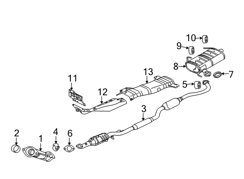 2014 Mitsubishi Outlander Front Pipe Diagram for 1570C008