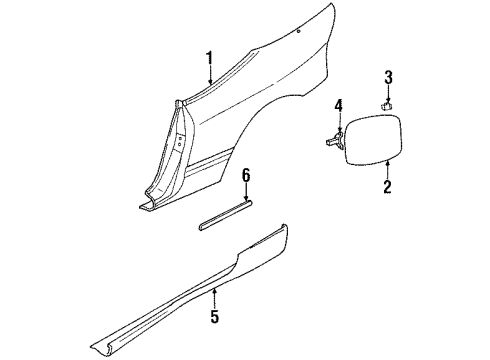 1997 Mitsubishi Eclipse Fuel Door
