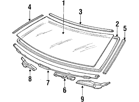 1992 Mitsubishi Mirage Glass - Windshield
