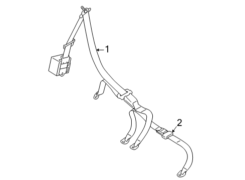 2004 Mitsubishi Montero Sport Lap & Shoulder Belt, Passenger Side Beige Diagram for 7000B227