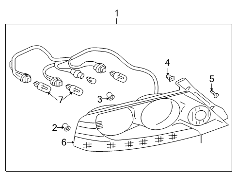 2004 Mitsubishi Lancer Combination Lamps