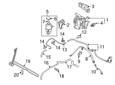 2005 Mitsubishi Endeavor P/S Pump & Hoses