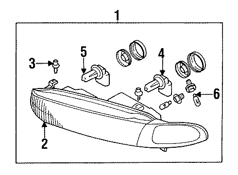1998 Mitsubishi Galant Headlamp Components