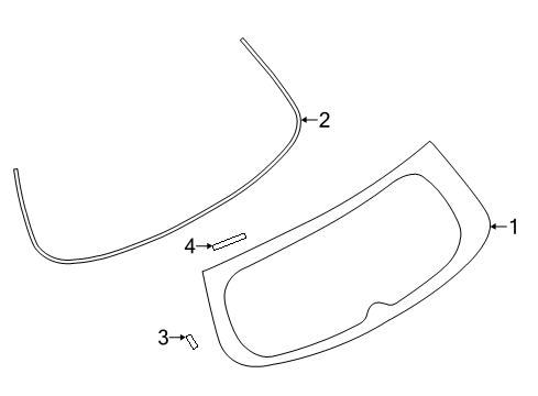 2020 Mitsubishi Outlander Sport Glass - Lift Gate