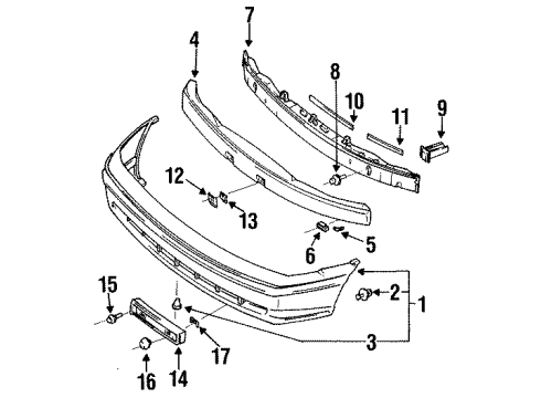 1996 Mitsubishi Mirage Bumper Assembly - Front