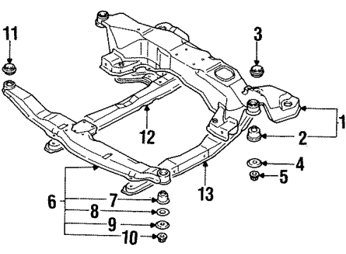 1999 Mitsubishi 3000GT Suspension Mounting - Front