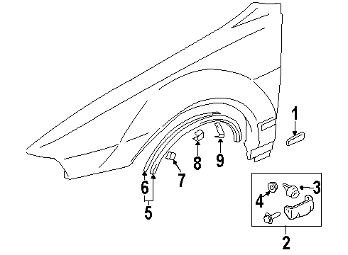 2000 Mitsubishi Diamante Exterior Trim - Fender