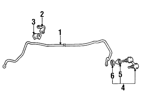 1998 Mitsubishi Eclipse Stabilizer Bar & Components Diagram 4