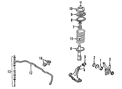 1991 Mitsubishi Eclipse Front Suspension Components