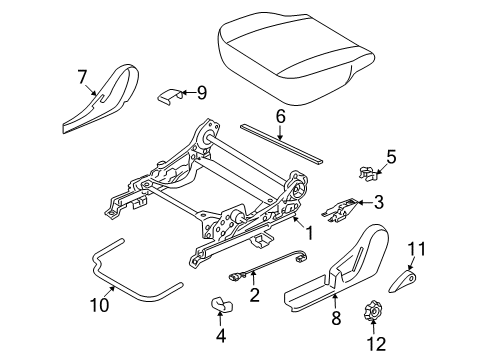 2006 Mitsubishi Lancer Recline Handle Medium Gray Diagram for MR648780