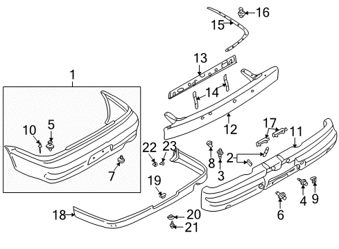 2007 Mitsubishi Lancer Bumper & Components - Rear