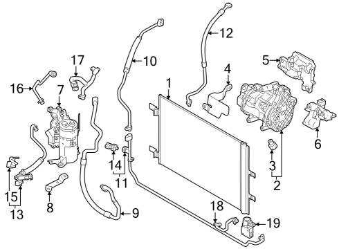 2025 Mitsubishi Outlander PHEV A/C Condenser, Compressor & Lines