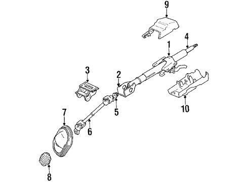 1991 Mitsubishi Galant Steering Column & Wheel