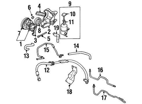 2001 Mitsubishi Mirage Power Steering Pump Reservoir Diagram for MR455432