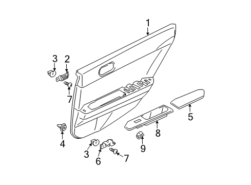 2011 Mitsubishi Galant Interior Trim - Rear Door