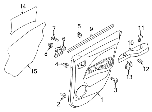 2017 Mitsubishi Mirage Interior Trim - Rear Door