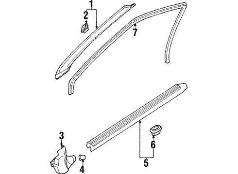 2002 Mitsubishi Mirage Interior Trim - Pillars