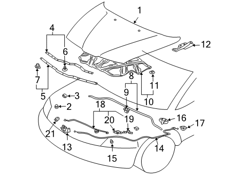 2011 Mitsubishi Endeavor Hood & Components