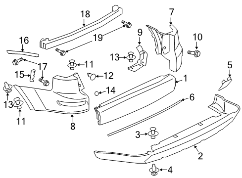 2008 Mitsubishi Outlander Bumper & Components - Rear