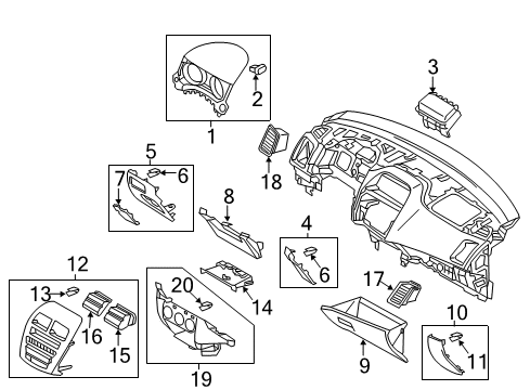 2020 Mitsubishi Outlander Sport Instrument Panel Components