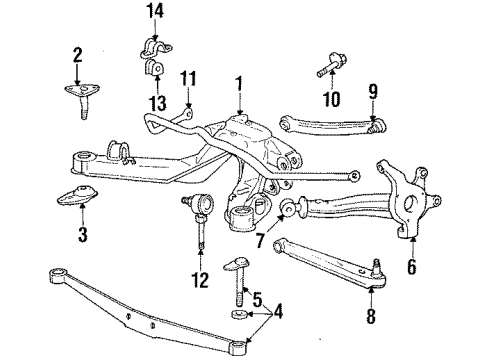 1990 Mitsubishi Eclipse Rear Suspension Components Diagram 3