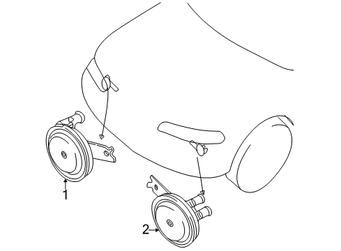 2007 Mitsubishi Endeavor High Note Horn Diagram for 8211A013