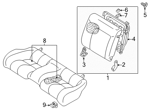 2003 Mitsubishi Eclipse Rear Seat Components