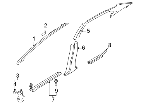 2003 Mitsubishi Galant Interior Trim - Pillars