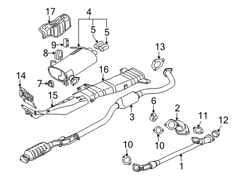 2011 Mitsubishi Outlander Exhaust Components Diagram 3