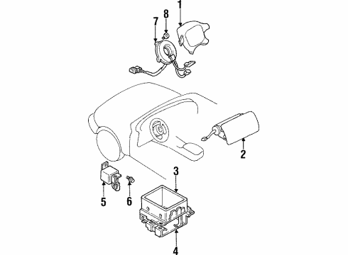 2000 Mitsubishi Montero Air Bag Components