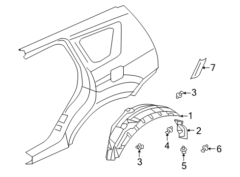 2008 Mitsubishi Outlander Exterior Trim - Quarter Panel