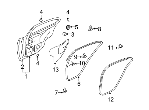 2015 Mitsubishi Lancer Door & Components Diagram 3