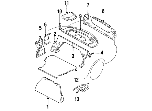 1998 Mitsubishi Galant Interior Trim - Rear Body