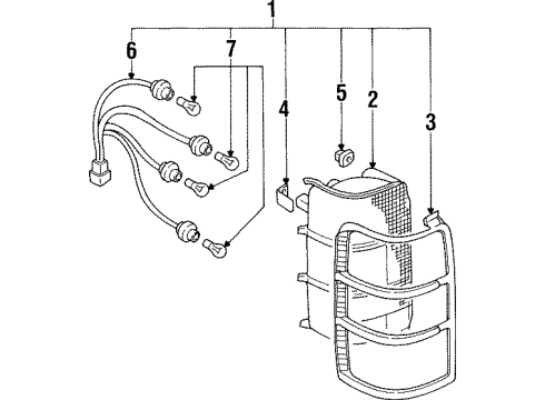 2000 Mitsubishi Montero Combination Lamps