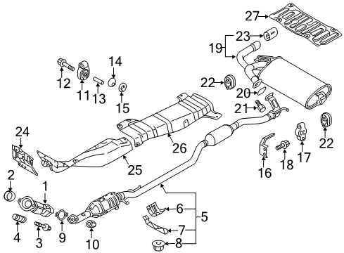 2019 Mitsubishi Outlander Sport Exhaust Components Diagram 3