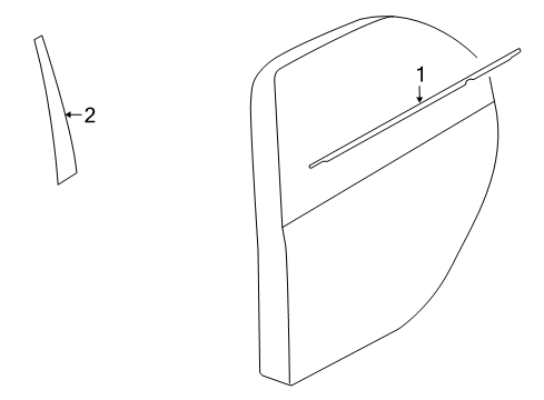 2012 Mitsubishi Lancer Exterior Trim - Rear Door