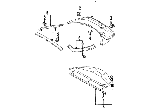 1997 Mitsubishi Eclipse Interior Trim - Lift Gate