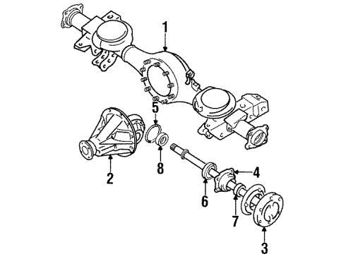 2000 Mitsubishi Montero Axle Housing - Rear
