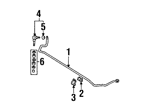 1992 Mitsubishi 3000GT Stabilizer Bar & Components Diagram 5