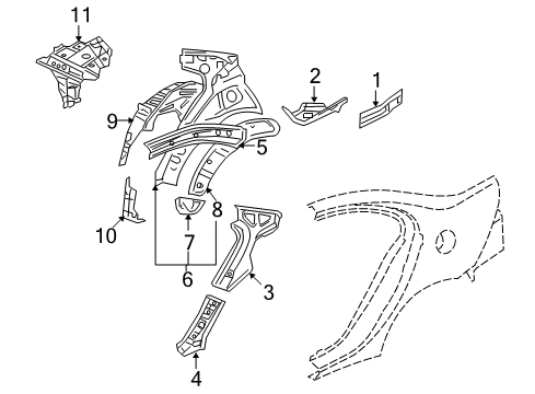 2008 Mitsubishi Lancer Inner Structure - Quarter Panel