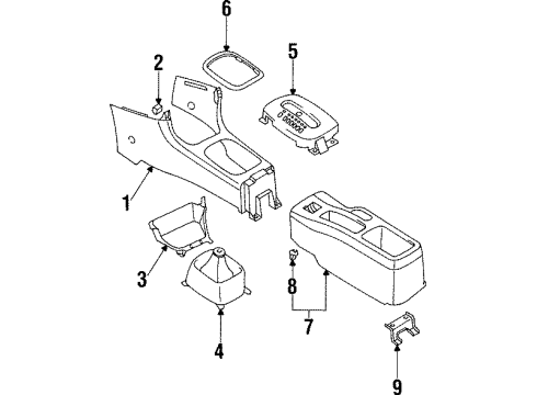 2002 Mitsubishi Mirage Center Console